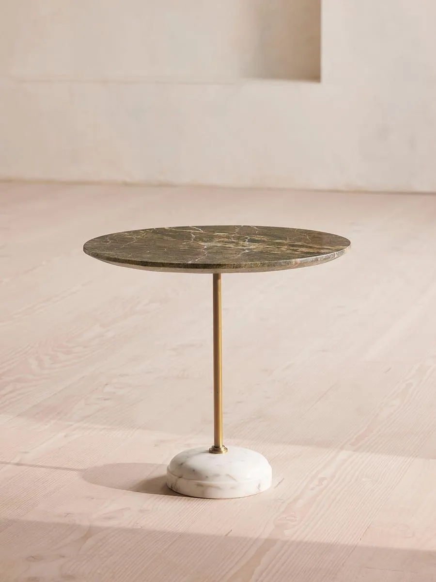 Fleet Side Table, Large, Verde Bosque Marble