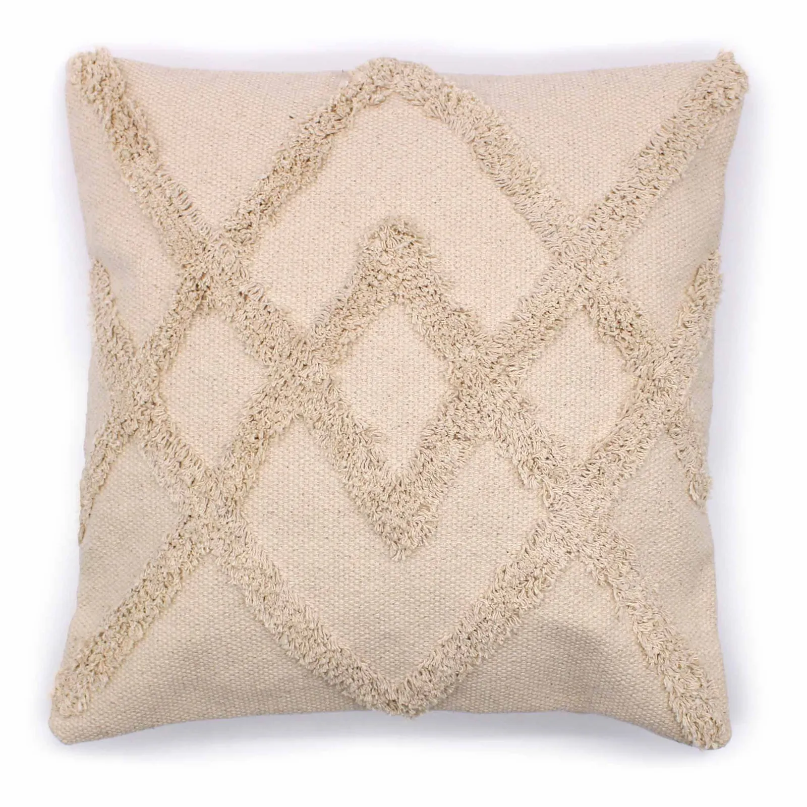 KDMD Classic Cushion Cover - Cream Lux Criss-Cross - 45x45cm