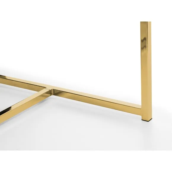 Return - Scala 4 Seater Rectangular Dining Table, Gold 3
