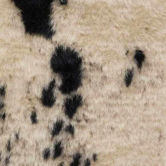 Curved Cow Fur Wooden Accent Stool 5