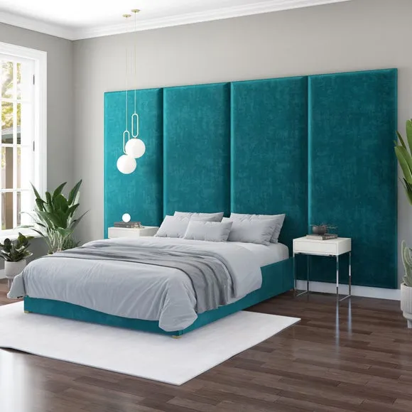Hanging Wall Panel Dual Mount Plush Velvet Headboard 6