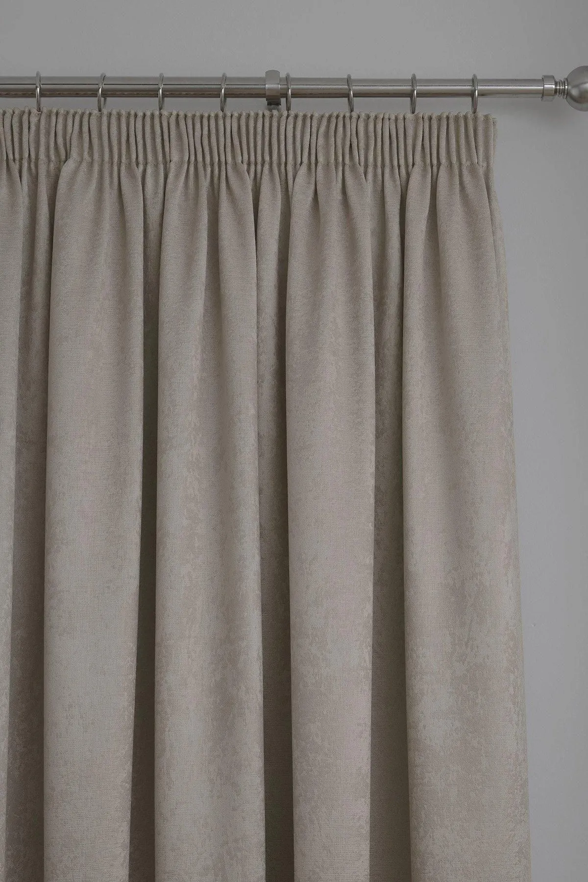 Fusion 'Galaxy' Pair of Light Reducing Thermal Effect Pencil Pleat Curtains in Natural 2