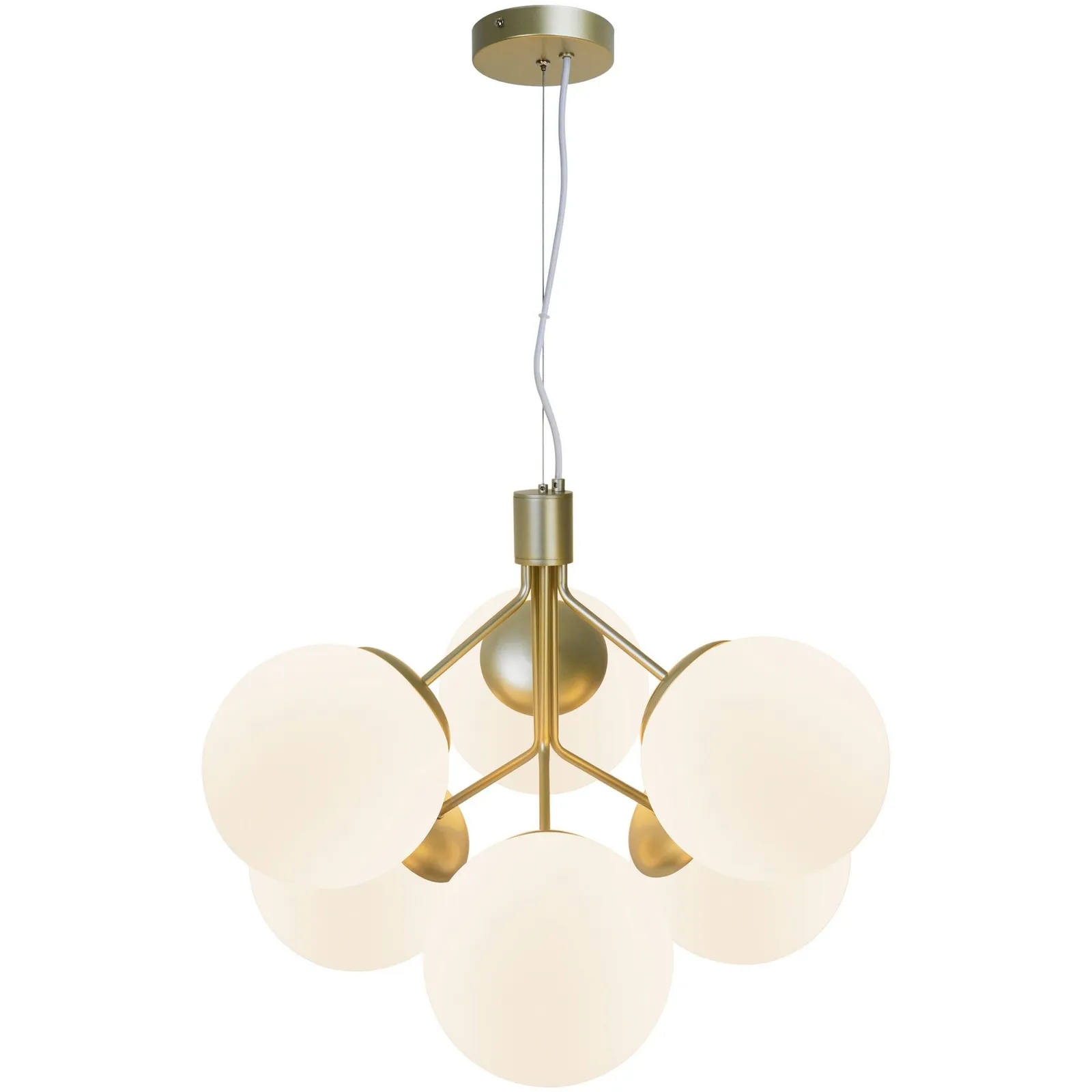 Nordlux Ivona Pendant Light Brass Glass Dining Room E27 Mains in Gold 2
