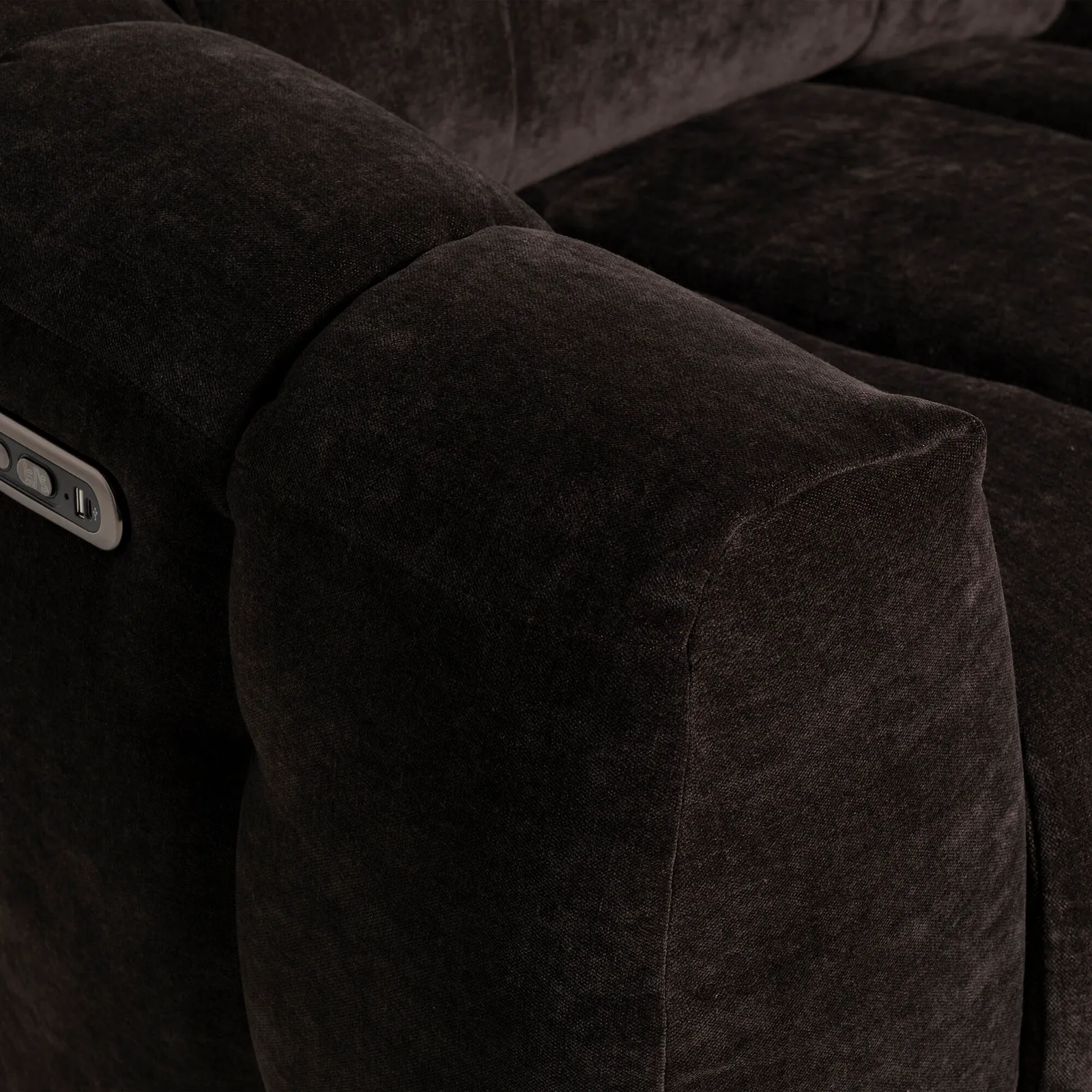 Montgomery 2 Power Seater & Headrest Recliner Sofa, Brown Fabric | Barker & Stonehouse 6