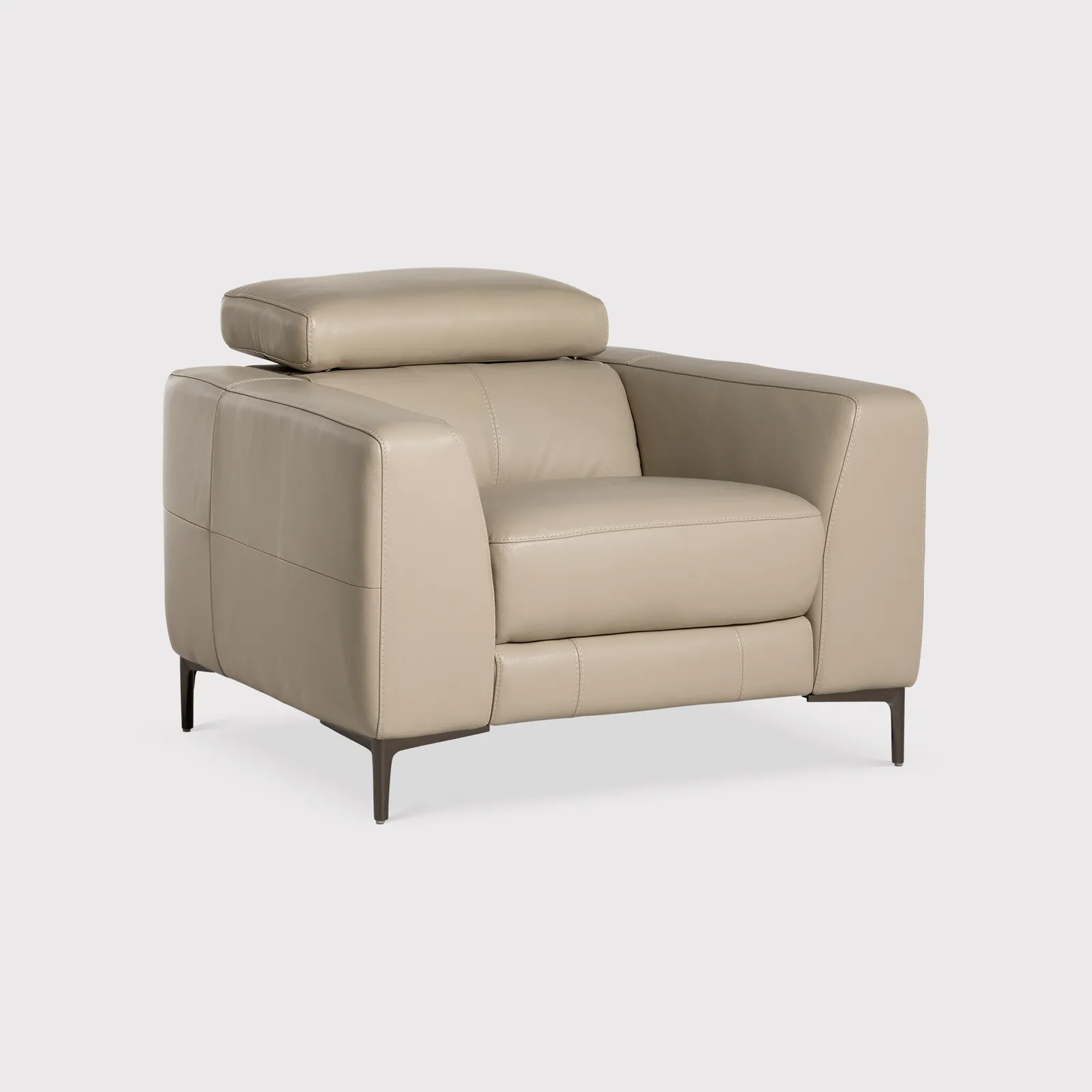 Sandro Armchair, Grey Leather | Barker & Stonehouse