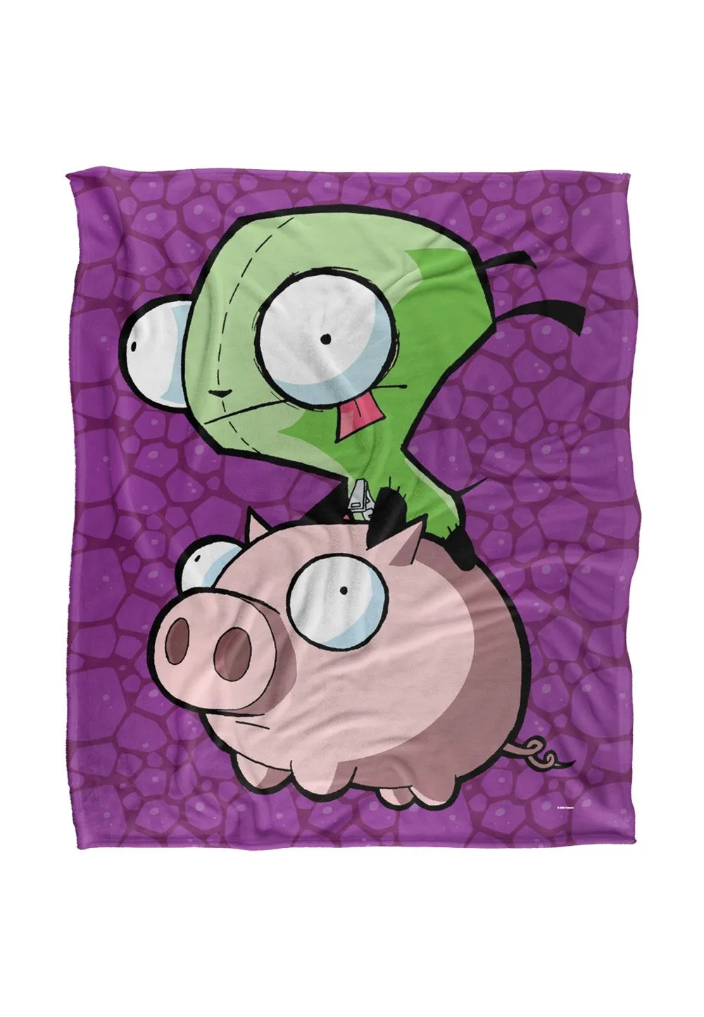 Nickelodeon Invader Zim Pig Riding Silky Touch Super Soft Throw Blanket 152 X 127 cm in White