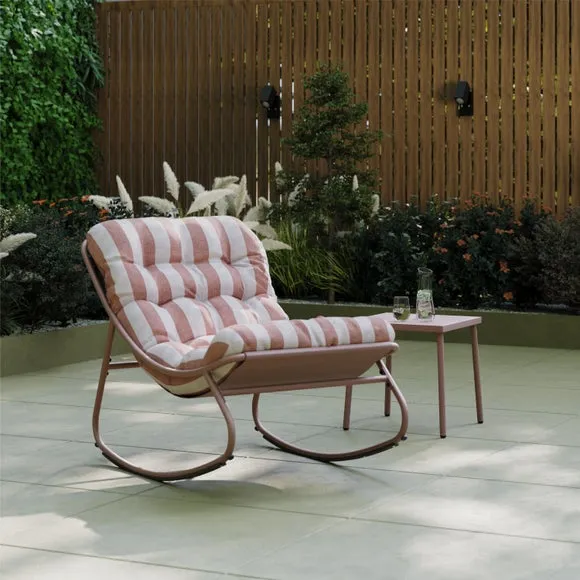 Rocking Chair with Striped Cushion