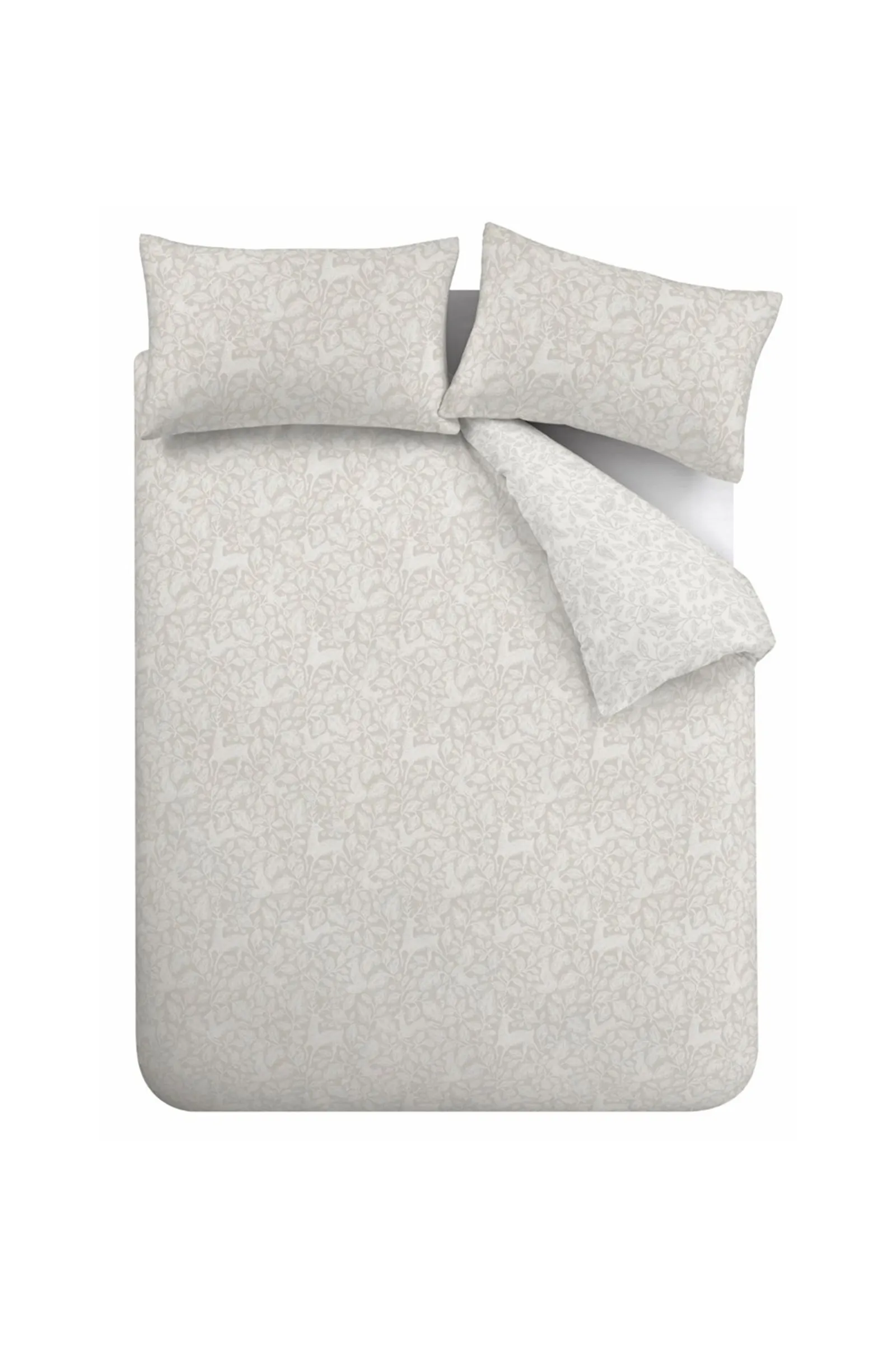 Bianca 'Woodland' 200 Thread Count Cotton Reversible Duvet Cover Set in Natural 5