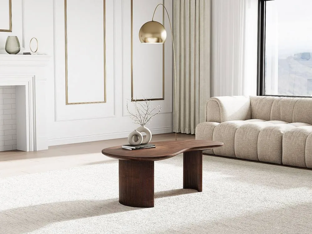Vente-unique Acacia Wood Coffee Table - Dark Natural - TAMENIA By Maison Céphy in Walnut 6