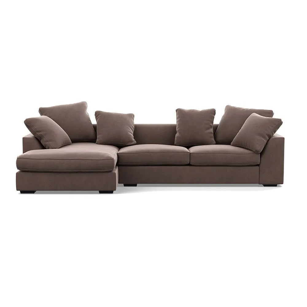 Heal's Cumulus LHF Corner Sofa Smart Velvet Mouse Black Feet 1