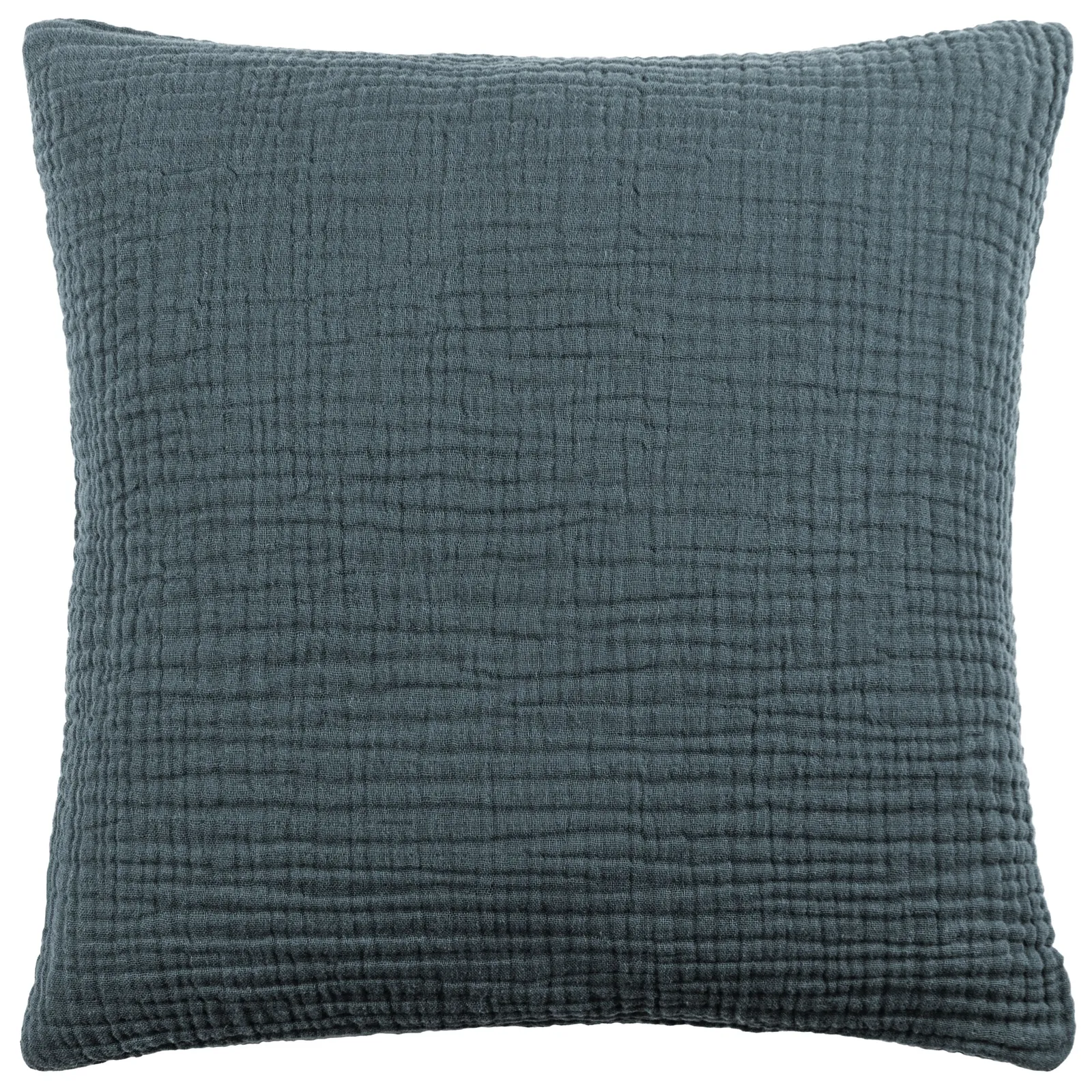 Yard Lark Muslin 100% Cotton Plain Cushion in Dark Blue 2