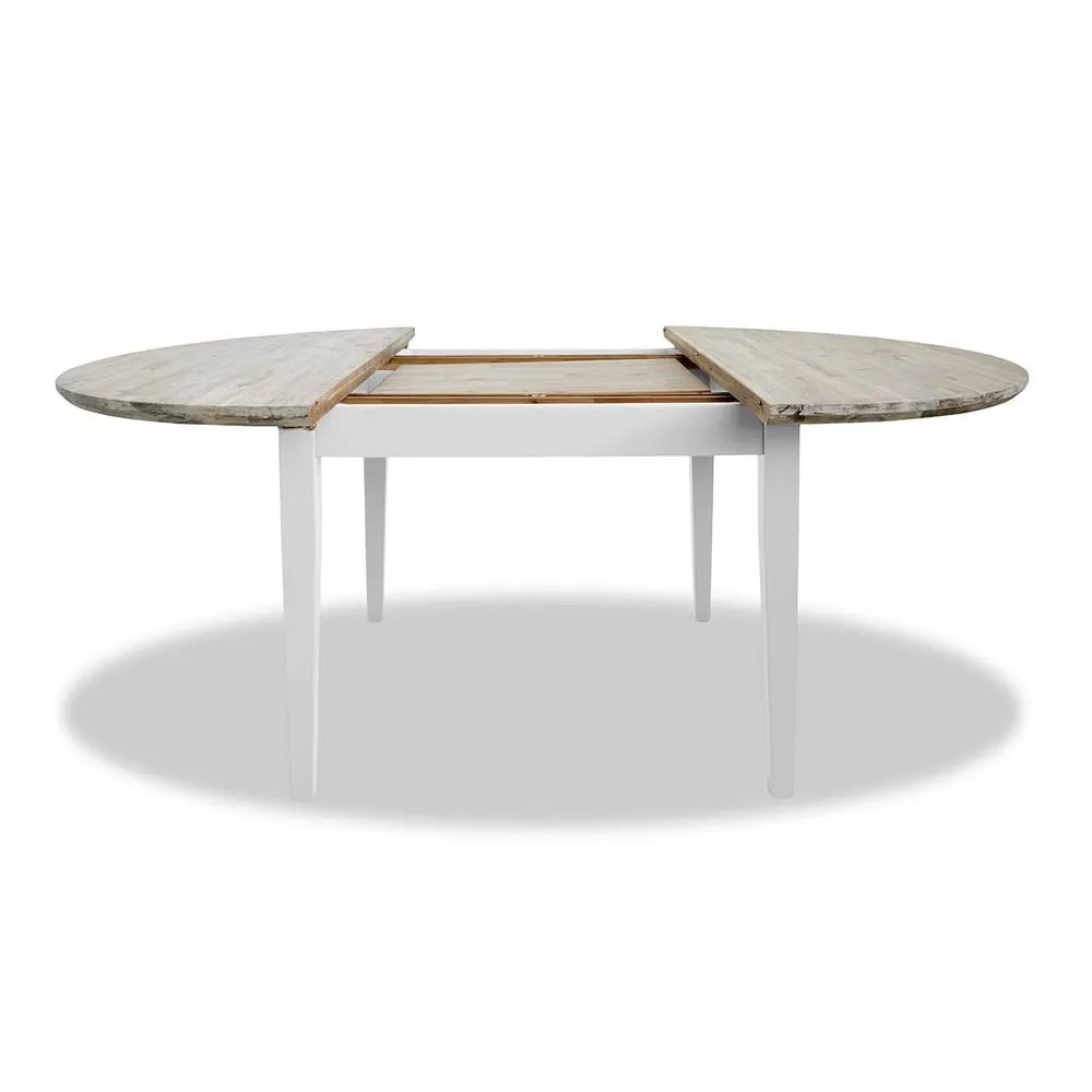 Statement Furniture Florence Round Oval Extendable Kitchen Dining Table in White 6
