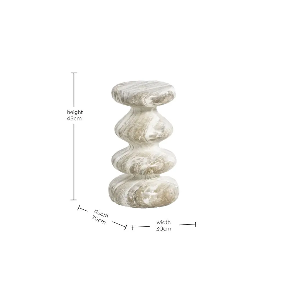 Knip Curved Garden Drinks Side Table, Round, Stone, Grey | Barker & Stonehouse 3