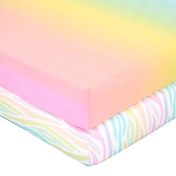 Set of 2 Rainbow Ombre Fitted Sheet 3