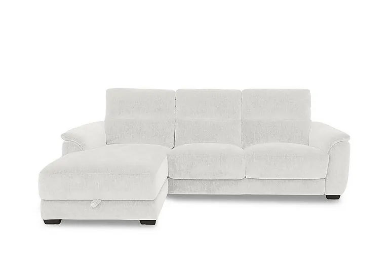 Saffron Fabric 3 Seater Sofa with Storage Left Hand Facing Chaise End