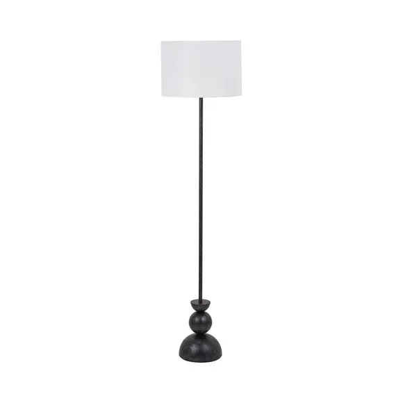 Pacific Lifestyle Vala Graphite Metal Textured Effect Ball Floor Lamp 5