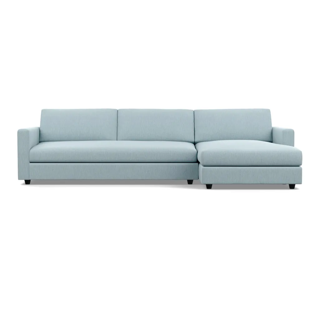 Heal's Nimbus II Complete 4 Seater Corner Chaise RHF Smart Linen Mix Duck Egg