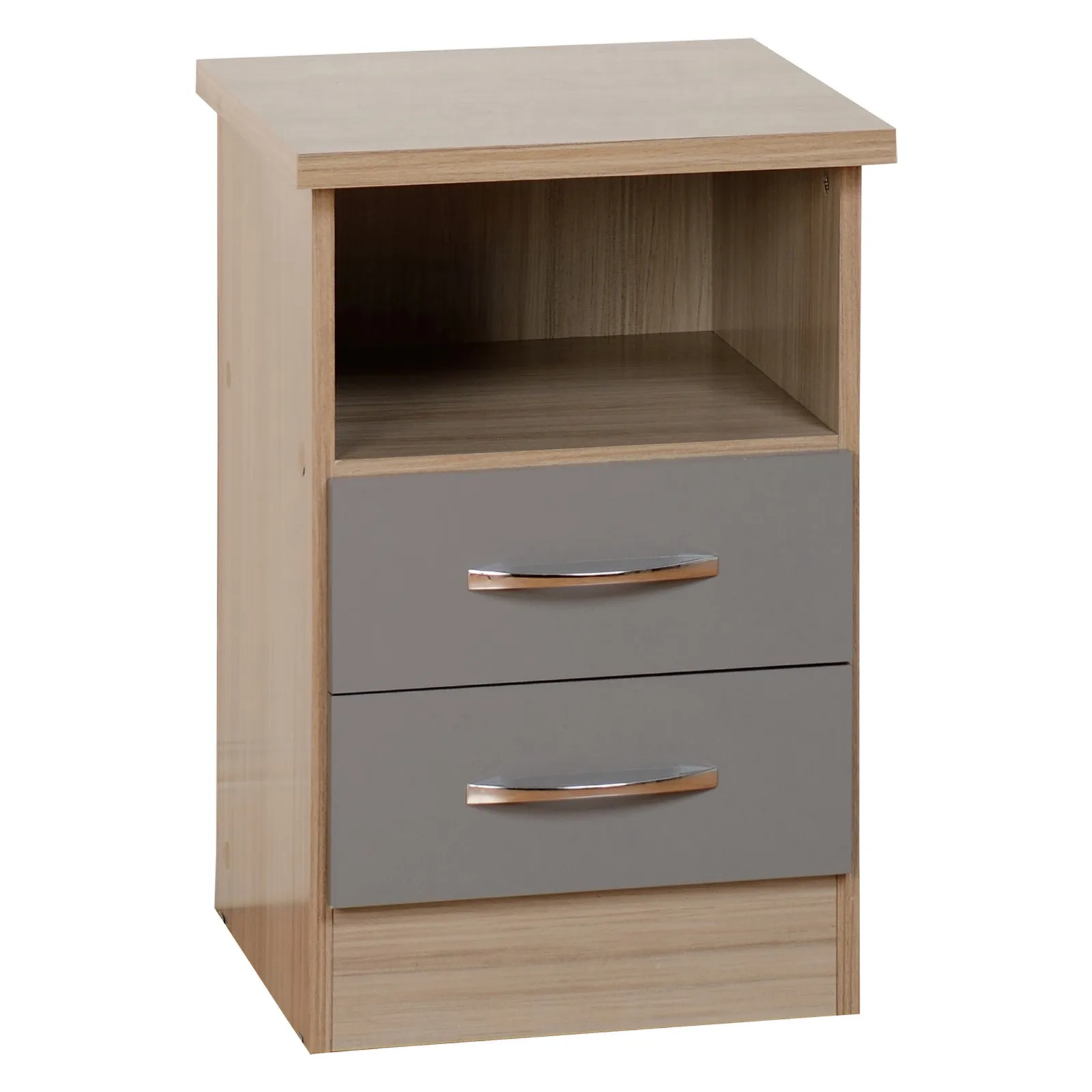 Nevada 2 Drawer Bedside Table 1
