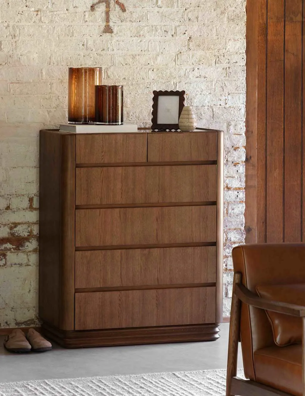 Gallery Direct Dempsey 6 Drawer Chest Brown