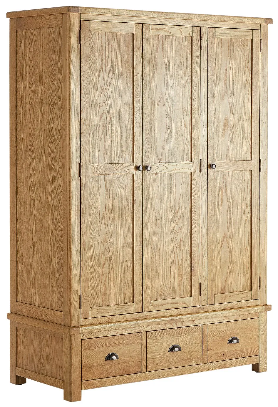 Habitat Kent 3 Door 3 Drawer Wardrobe - Oak & Oak Veneer