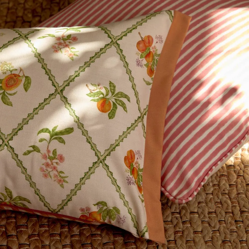 Voyage Maison Peach Trellis Printed Outdoor Cushion 5
