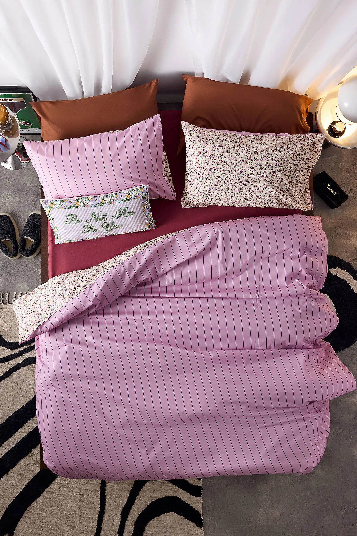 Purple Ditsy Floral Reversible Duvet Set - Purple 2