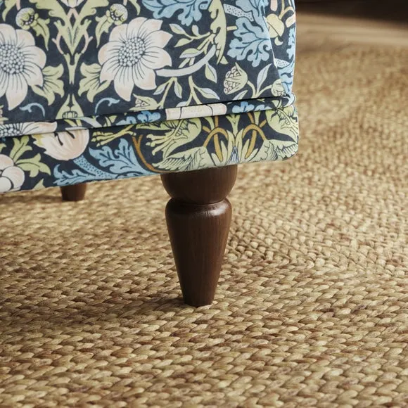 Jolene William Morris Strawberry Thief Print Velvet Footstool 4