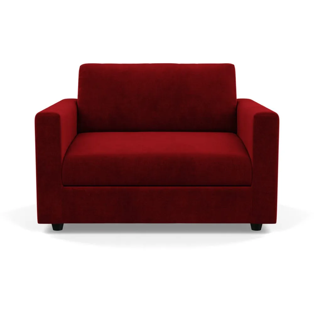 Heal's Nimbus II Loveseat Smart Luxe Velvet Mulberry Black Feet 1