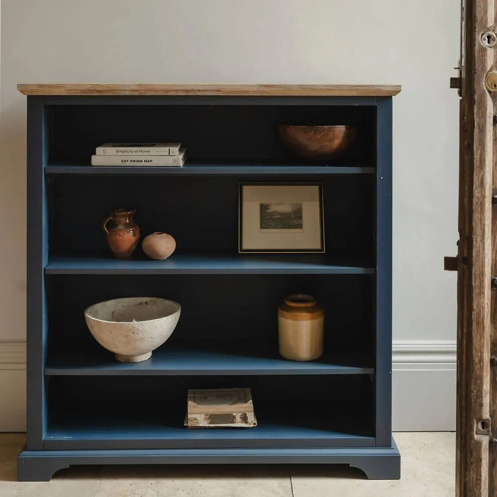 Statement Furniture Florence Bookcase with Adjustable Shelves, Fully Assembled Bookshelf in Navy