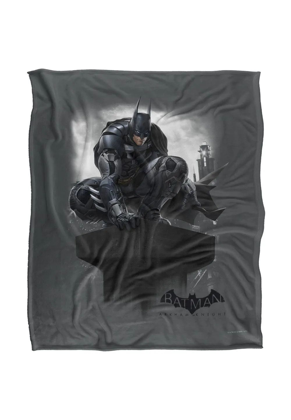 Warner Brothers Batman Arkham Knight Perched Silky Touch Super Soft Throw Blanket in White