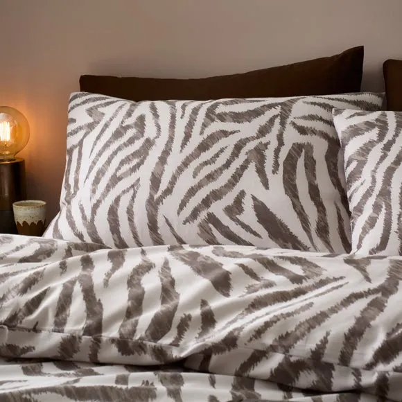 Zebra Print 100% Cotton Sateen Duvet Cover & Pillowcase Set 4