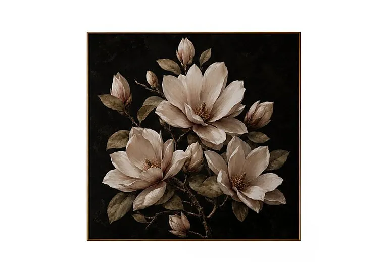 Deep Magnolia 2 Square Framed Velvet Canvas - Home Accessories - In Time for Christmas