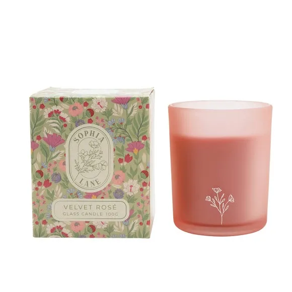 Sophia Lane Velvet Rose Floral Candle 2