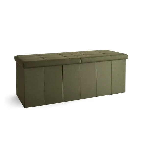 Faux Linen Bed Ottoman 4