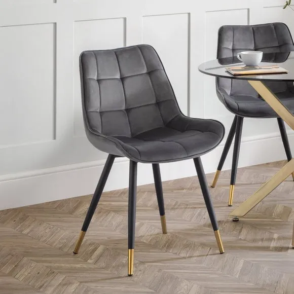 Hadid Set of 2 Dining Chairs, Velvet