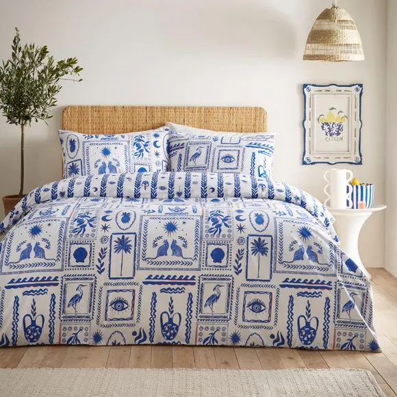 Furn. Frieze Blue Duvet Cover and Pillowcase Set 3