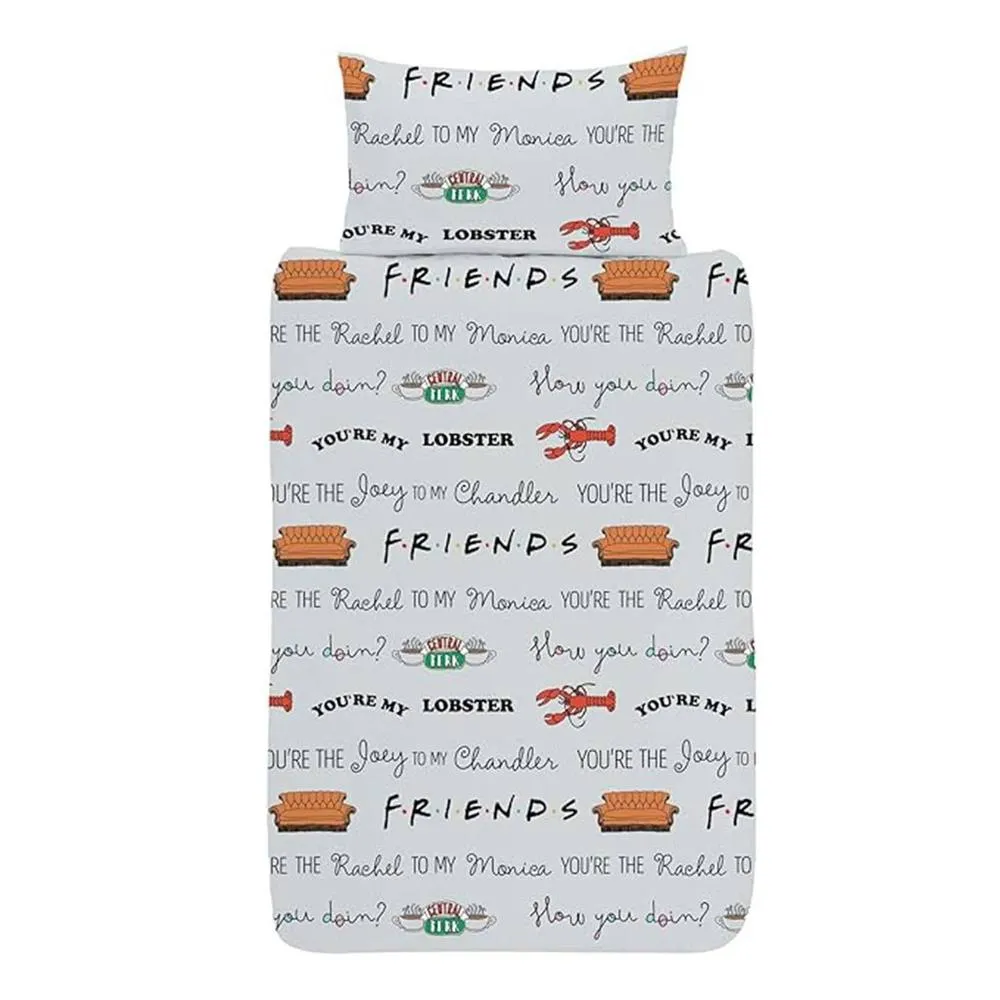 Friends Logo Reversible Duvet Set in Black