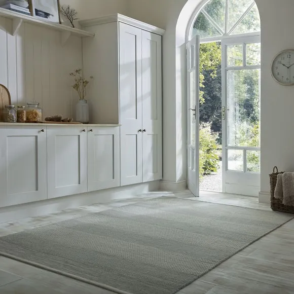 Diamond Flatweave Stripe Wool Rug