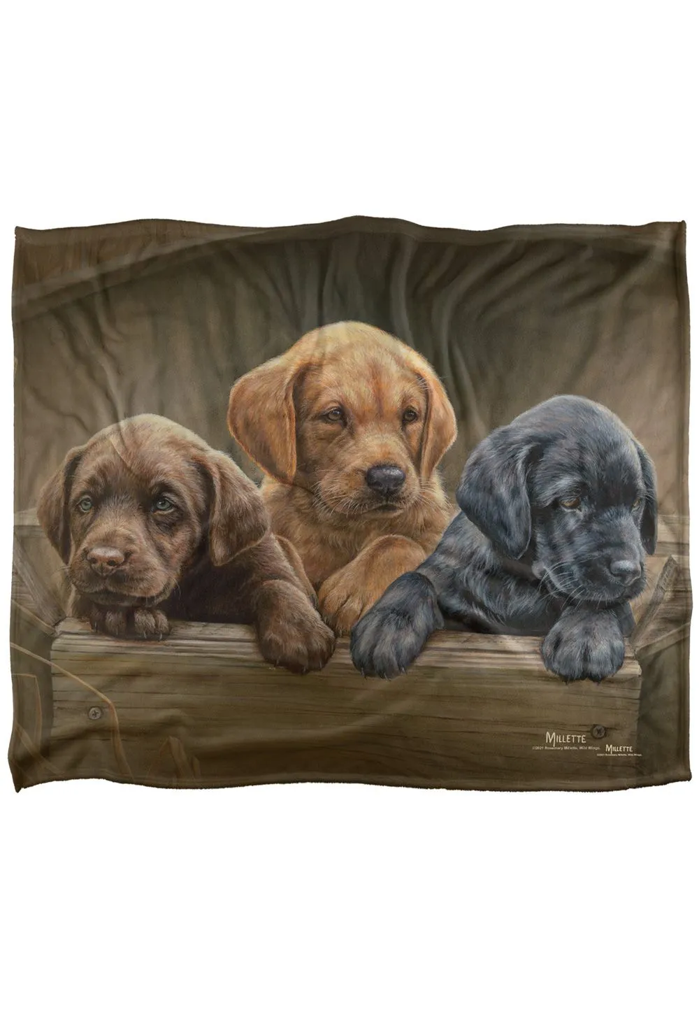 Wild Wings Puppies Silky Touch Super Soft Throw Blanket 152 X 127 cm in White