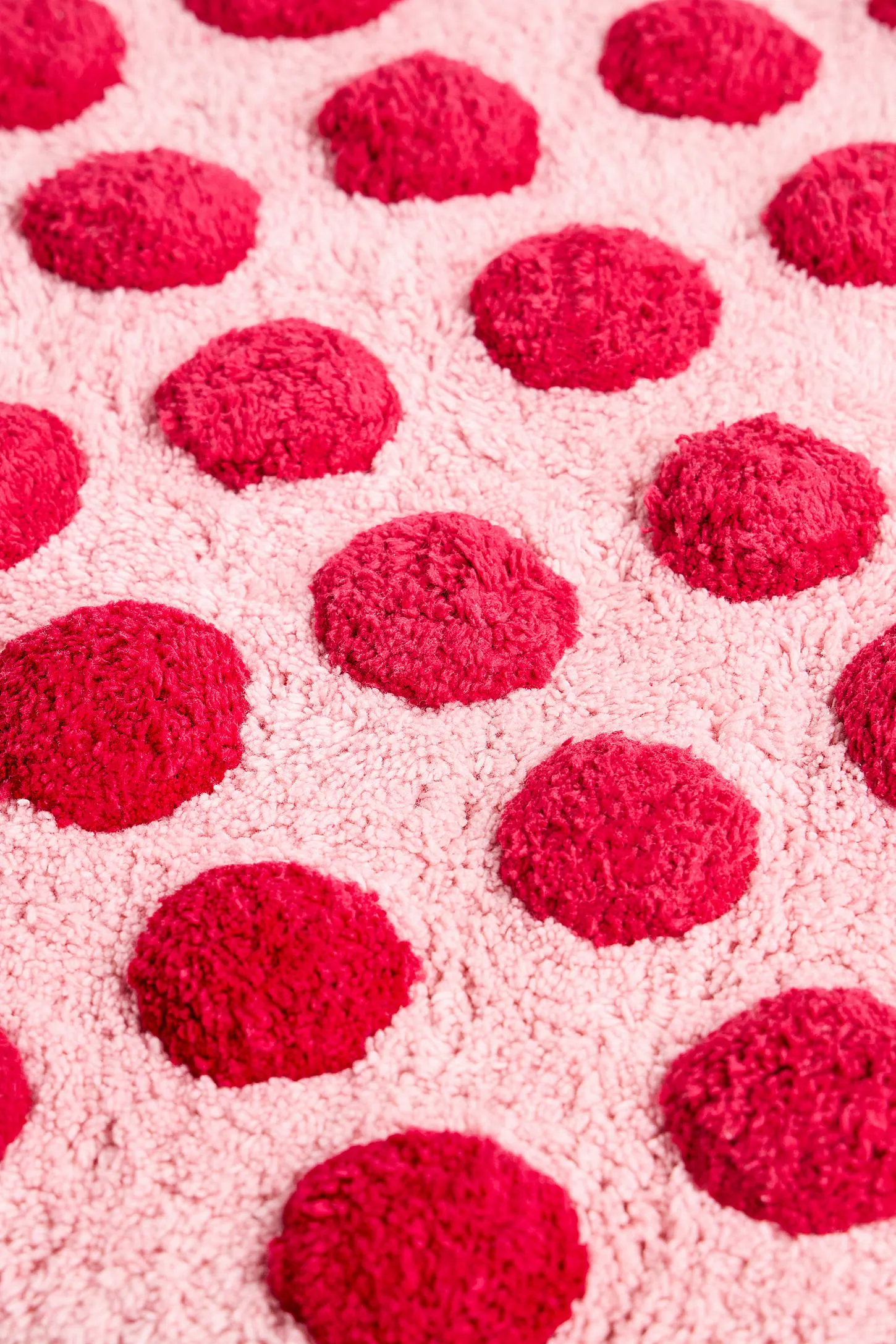Pink & Red Polka Dot Bathmat - Pink ALL 2
