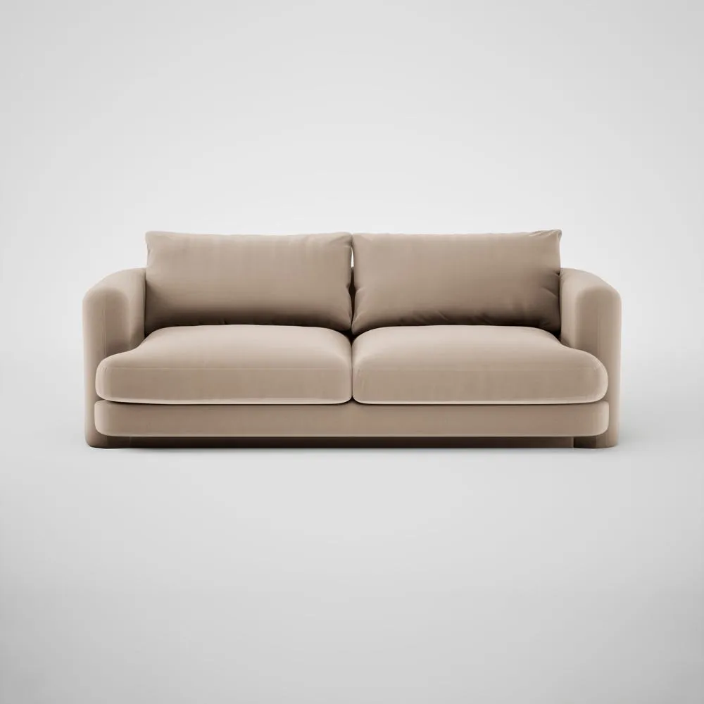 Heal's Rafi 3 Seater Sofa Smart Velvet Pebble 1