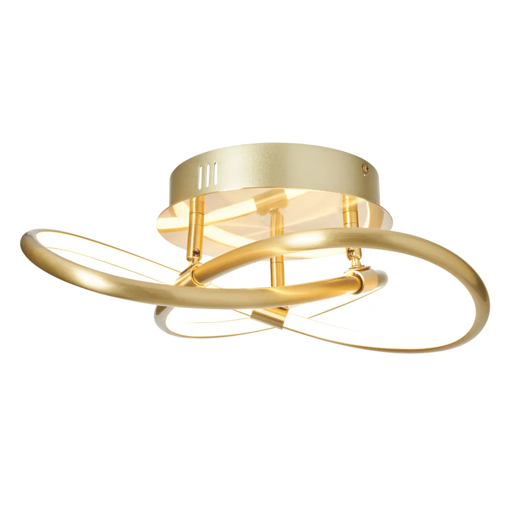 Eero Knotted LED Flush Ceiling Light, Satin Brass