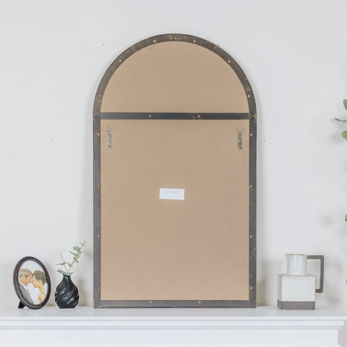Melody Maison Large Framed Black Arched Mirror 100cm X 60cm 4