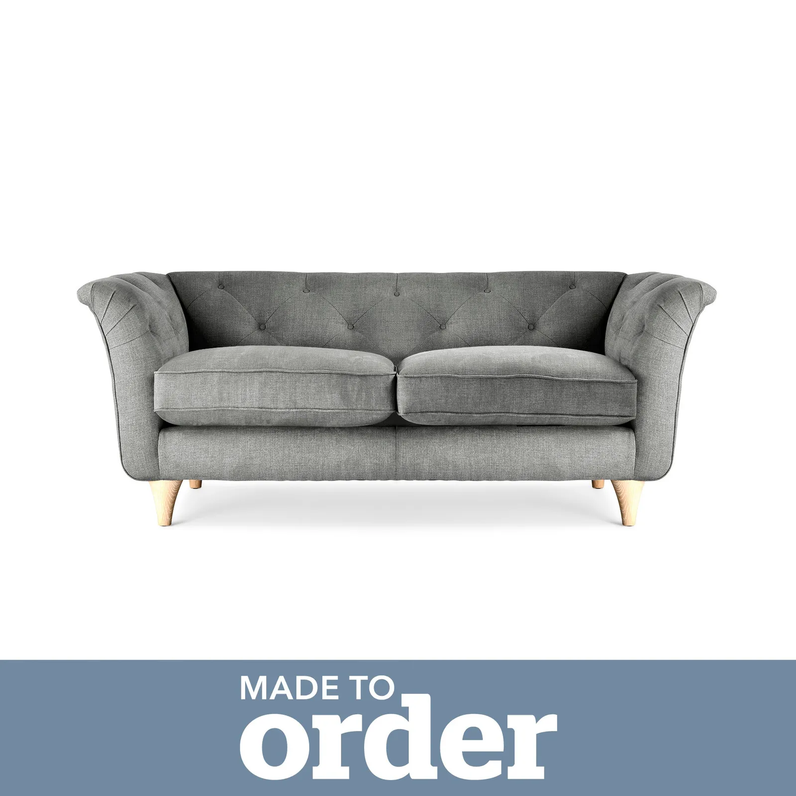 Jaipur 2 Seater Sofa Brushed Plain Fabric Brushed Plain Graphite