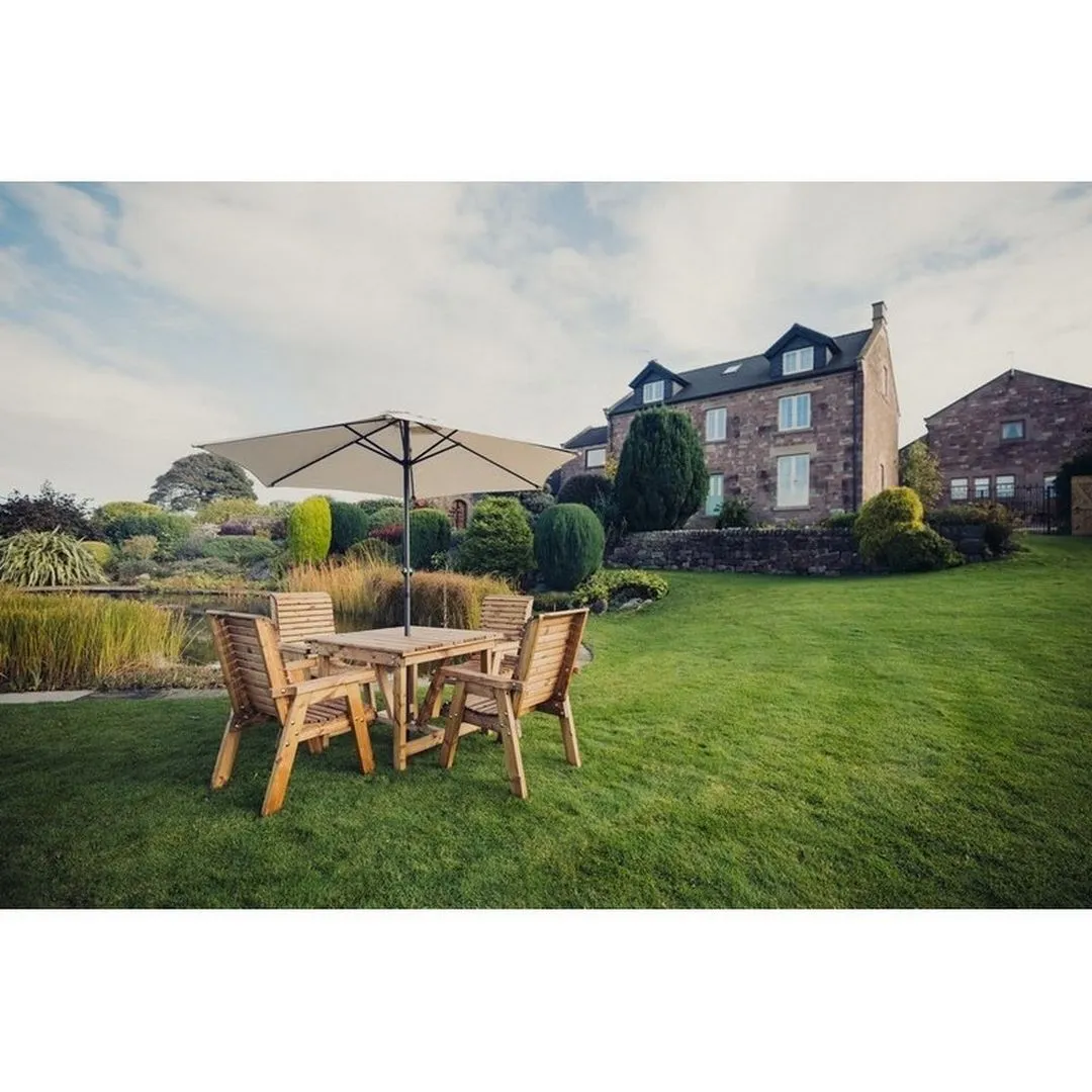 Churnet Valley Garden Furniture Ltd Valley 4 Seater Square 4XC - Timber - Minimal Assembly Required in Brown 4