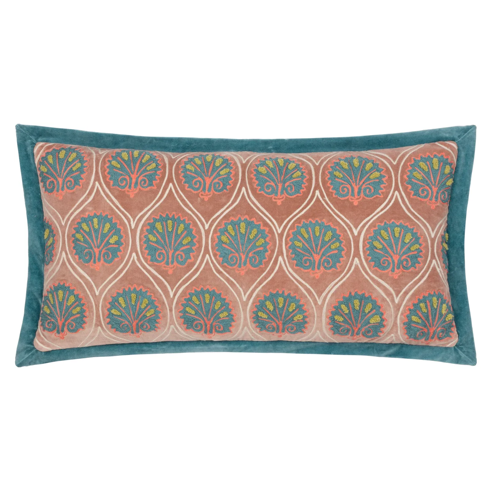 Paoletti Casa Abstract Embroidered Cushion in Rose 2