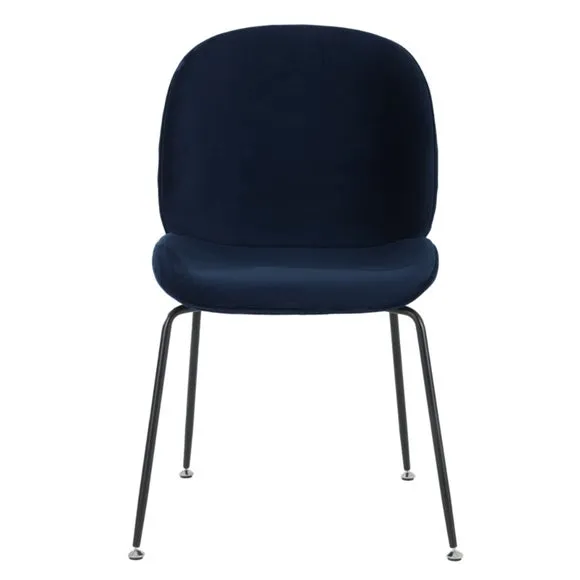 Fusion Living Luxurious Velvet Dining Chair with Black Metal Legs 3