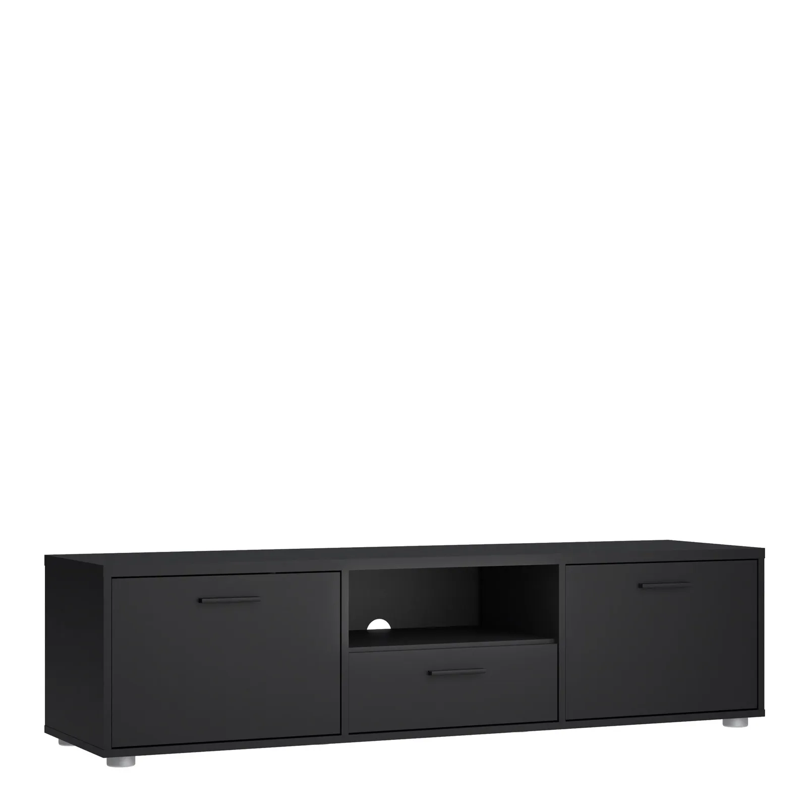 Furniture To Go Media TV Unit with 2 Doors 1 Drawer 147cm in Black