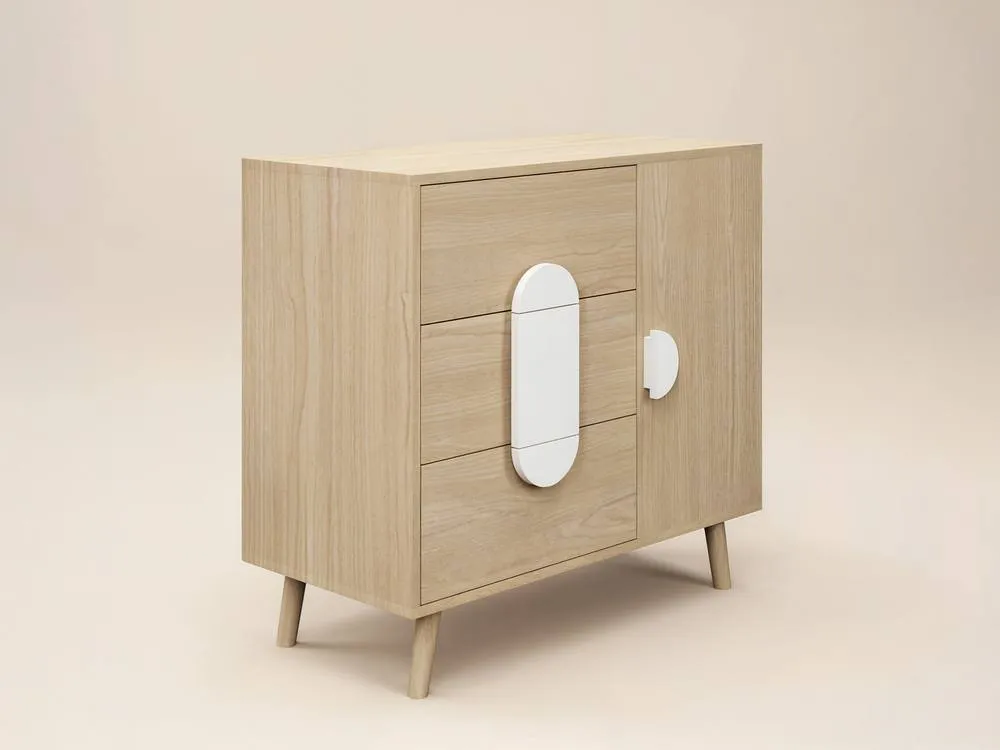 Flair Noah Chest of Drawers Oak in White 6