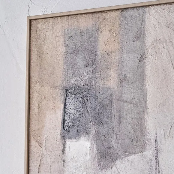 Natural & Grey Abstract Framed Canvas 3